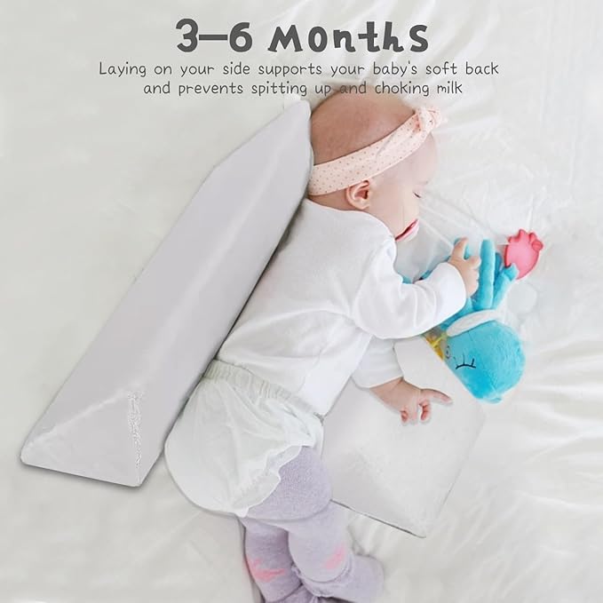 Baby Side Sleeper Weddge Breathable Pillow, Removable and Washable Breathable,Original Down Alternative Pillow for Sleeping - Bedding for Back, Stomach or Side Sleepers-CubbioJoy