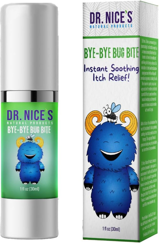 Dr. Nice’s Bye-Bye Bug Bite - Soothing Bug and Mosquito Bite Itch | All Natural | Kid Friendly Self Application | Hydrogel for Bites, Irritation, Skin Discomfort | Soothe Refresh Calm Cool (30 ML)-CubbioJoy