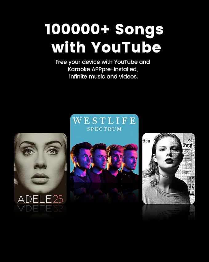 Karaoke Machine with Microphone Stand, Portable Bluetooth Speaker for Party, Backyard, Karaoke System with 2 Wireless Microphone for Adults Kids, for Women, Men, Singing Lovers-CubbioJoy