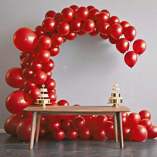 140pcs Red Round Balloons Different Sizes 18 12 10 5 Inch Latex Balloons for Arch Decoration Party Balloon Kit for Graduation Birthday Party Wedding Balloon Baby Shower Decoration-CubbioJoy
