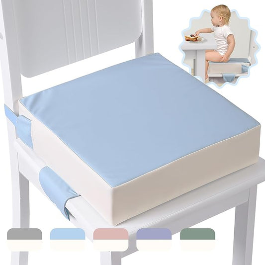 Booster Seat for Kitchen Chair with Adjustable Straps, Toddler Booster Seats for Dining Table Portable for Travel Camping Eating, Booster Cushion for Table for Baby Child Infant Kid Boy Girl-CubbioJoy