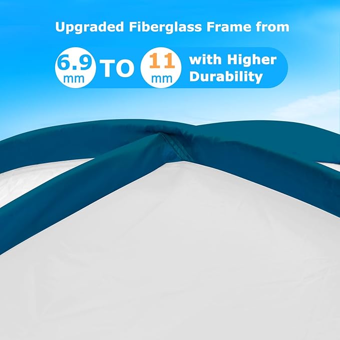 COMMOUDS Beach Tent Sun Shade for 3/4-5/6-7/8-10 Person, UPF 50+ Beach Sun Shelter Canopy Tent, Lightweight, Easy Set Up and Carry-CubbioJoy