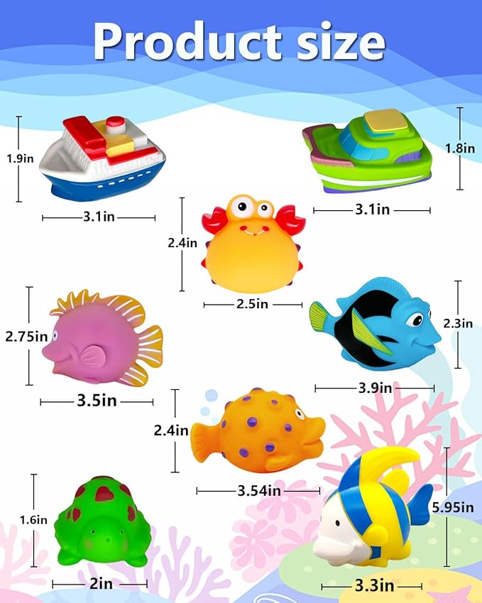 Bath Toys for Kids Ages 1-3 - Mold Free Bath Toy for Babies 6-12 Months - Toddler Pool Bathtub Water Table Toys - Valentines Day Gifts for 1 2 3 Year Old Boys Girls Easter Basket Stuffers Toy Boats-CubbioJoy