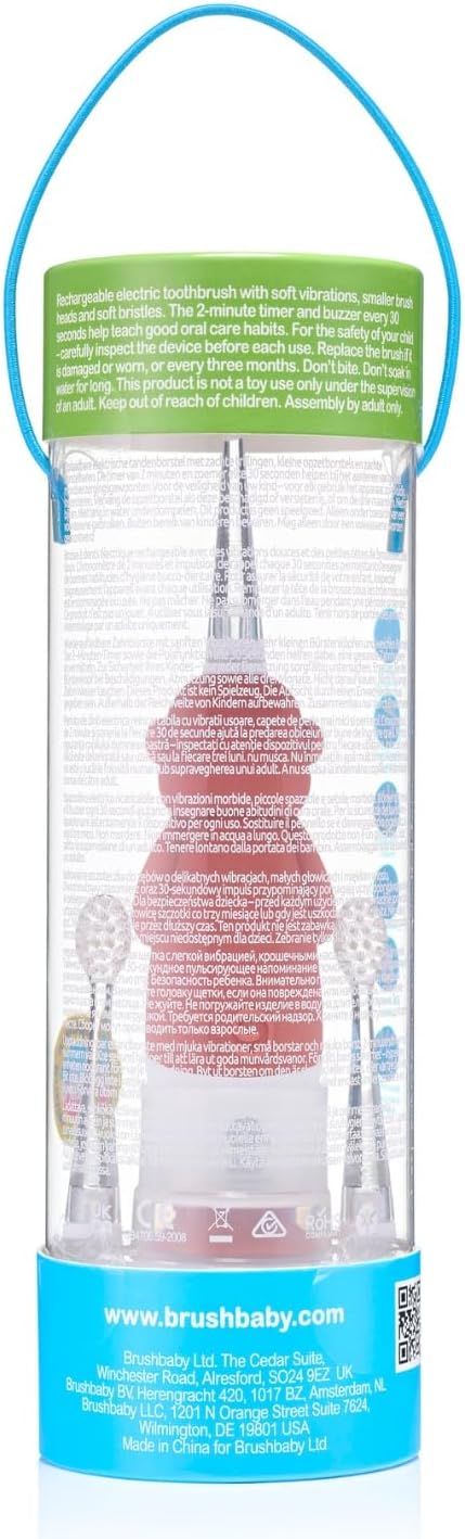 brush-baby WildOnes™ Rechargeable Kids Electric Toothbrush – Monkey | Flashing Lights, 2-Min Timer, Waterproof, 3 Brush Heads | Toddler & Child Toothbrush Ages 0-10 | Soft Bristles-CubbioJoy