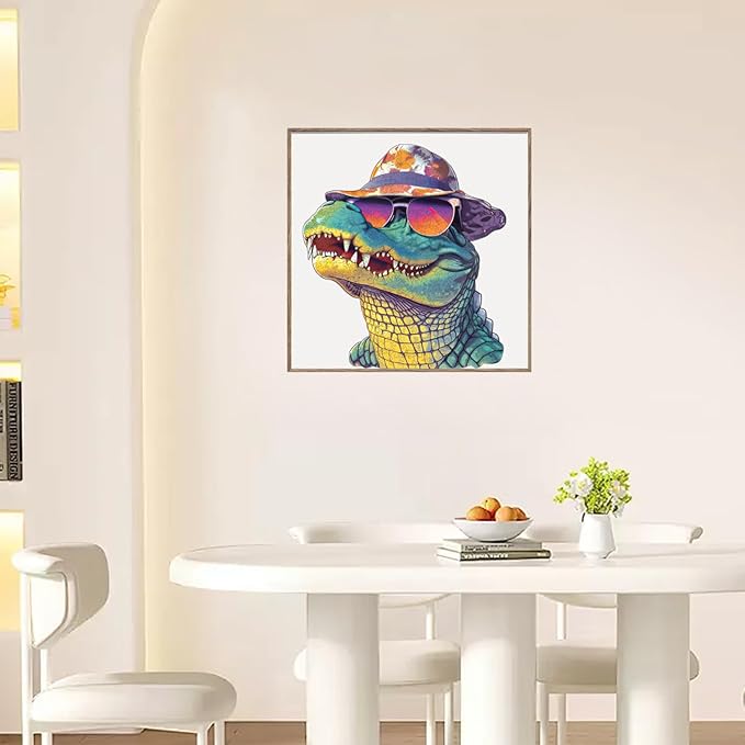 Cool Wooden Puzzle for Adults 500 Piece, Glasses Crocodile Wooden Jigsaw Puzzles, Beautiful Wooden Puzzle with Box Birthday Gifts for Adults and Kids Family Game(16 * 17.6in)-CubbioJoy