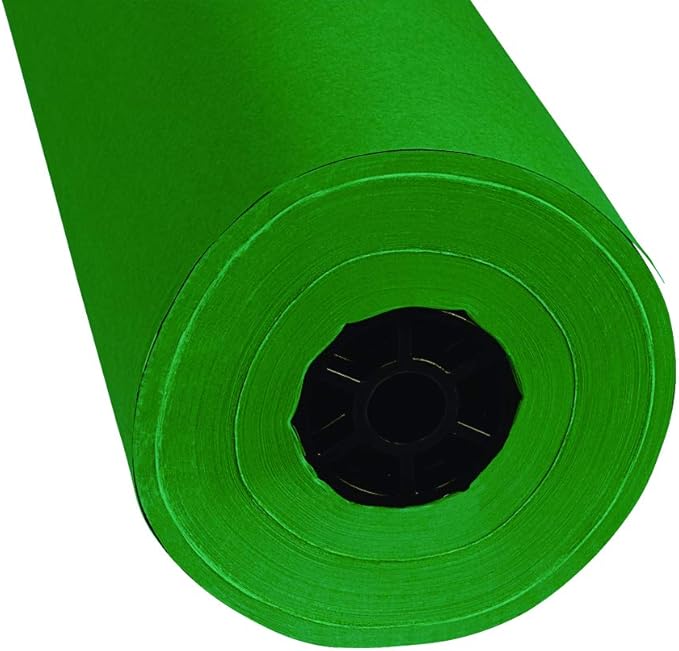 Colorations Arts and Crafts Paper Roll - 36" x 1000', Holiday Green, Dual Surface, Markers, Finger Paints, Painting, Watercolors, Acrylic Paints, Wall Art, Bulletin Board Paper, Crafts (Item # DSHG)-CubbioJoy