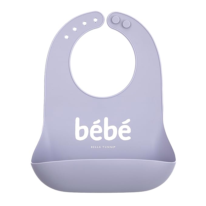 Bella Tunno Baby Bib for Eating, Waterproof Silicone Bib with Large Food Catcher, Adjustable Fit for Babies 4-12 months & Toddlers 1-3 Years, Boys & Girls, Bebe-CubbioJoy