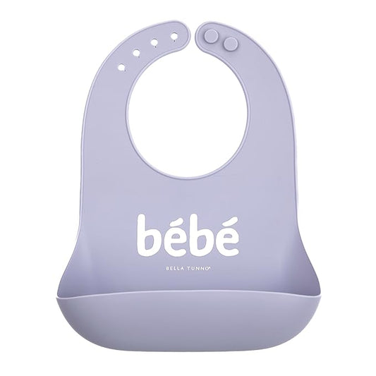 Bella Tunno Baby Bib for Eating, Waterproof Silicone Bib with Large Food Catcher, Adjustable Fit for Babies 4-12 months & Toddlers 1-3 Years, Boys & Girls, Bebe-CubbioJoy