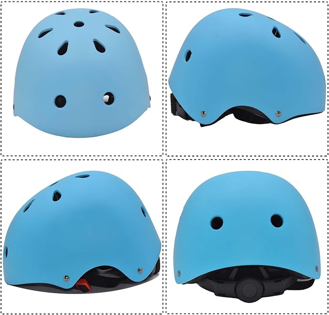 Kids Bike Helmet Set Adjustable for Children, Boys, Girls and Teenagers Aged 3-8 Years Includes Elbow, Knee, Wrist Guards Children's Helmet Protection Set for Bikes SkateboardsRollerskates-CubbioJoy