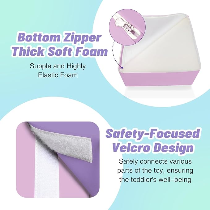 6-Piece Foam Climbing Blocks for Toddlers: Colorful Climbing Gym PU Leather Baby Foam Building Blocks Indoor Toy-CubbioJoy