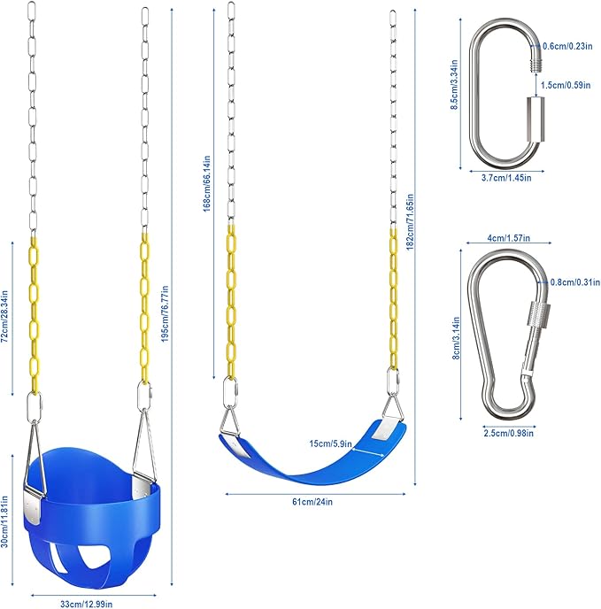 AGPTEK Toddler Swing Set, Heavy Duty Bucket Swing with Adjustable Rope, Toddler Cute Shape with 250 LB and 150 LB Capacity - Blue-CubbioJoy