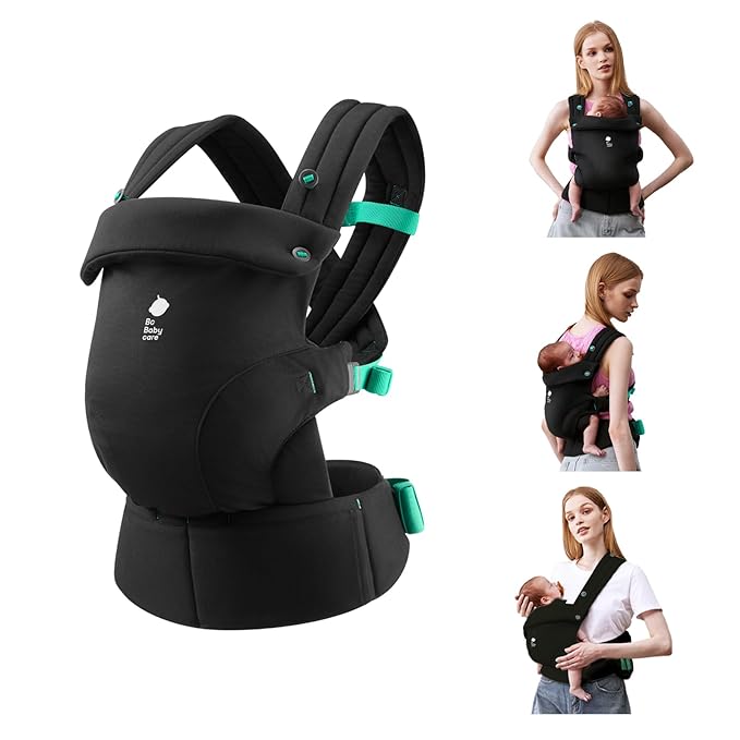 Bc Babycare CocoonGo Baby Carrier – CloudTouch Soft & Ergonomic Baby Carrier for 7–44 lbs | Easy to Wear, Adjustable Fit, Travel-Ready, Machine Washable (Black)-CubbioJoy