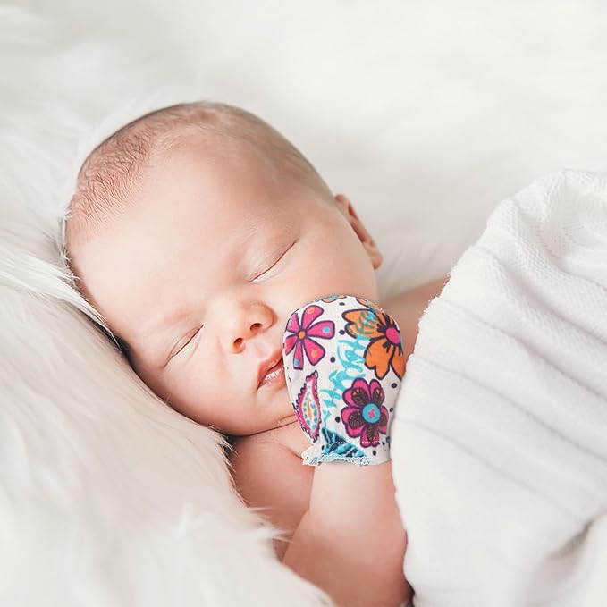 BQUBO Newborn Infant Toddler Mittens No Scratch Cotton Elastic Wrist Gloves Hypoallergenic for 0-6 Months Baby Boys Girls-CubbioJoy
