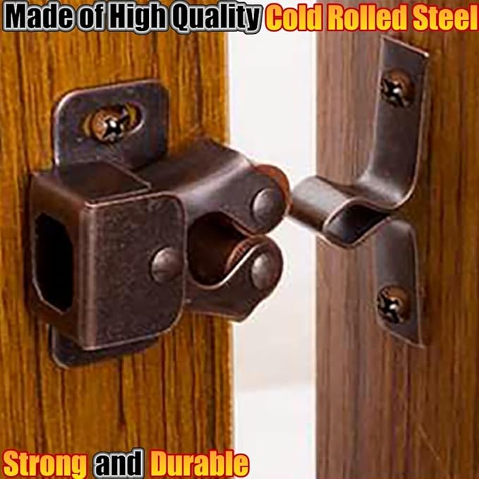 Alise Cabinet Door Latch,Cupboard Closet Doors Catch Closer Double Ball Roller Latches,Cold Rolled Steel Oil-Rubbed Bronze Copper CA1000-12P(Pack of 12)-CubbioJoy