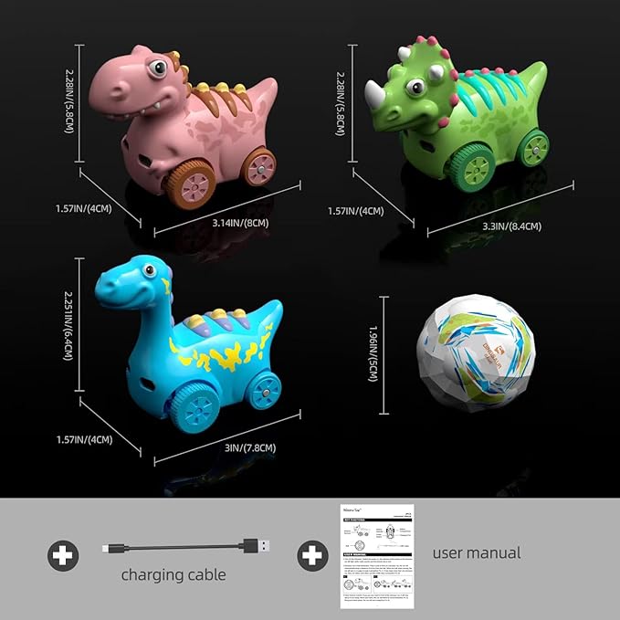 Interactive Musical Walking Following Dinosaur Toy, Rechargeable Sensory Music Development Toy, Fun Moving Toy for Kids Age 3,4,5 and Up-CubbioJoy