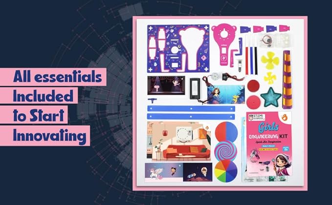 Butterfly EduFields 100+ STEM Projects | Girls Mini Engineering Kit for Ages 8 10 12 15 Years | Ultimate DIY Science Experiments for Kids | Educational Engineering Toys Best Birthday Gift idea-CubbioJoy