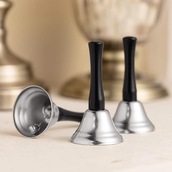 Boao 12 Pieces Metal Hand Bells Music Service Hand Bells Musical Instruments Percussion for Christmas Party Supplies(Silver)-CubbioJoy