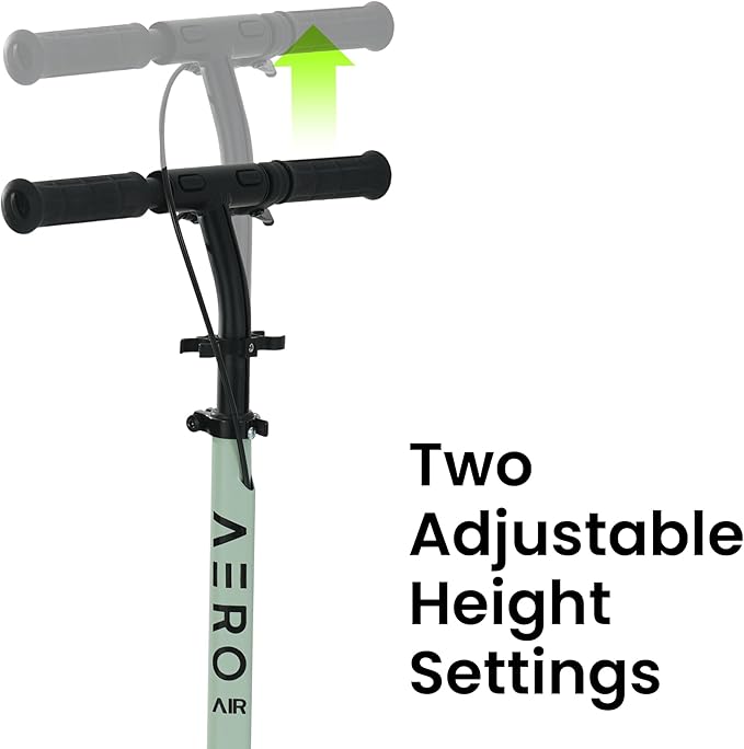 Aero Big Wheels Kick Scooter for Kids 6+, Teens & Adults | Light Up Wheels, Hand Brake, Rubber Deck Mat & Shock Absorption | Foldable & Height Adjustable-CubbioJoy