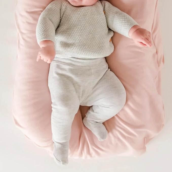 Baby Lounger - Snuggle Cozy Me Infant Lounger for Newborns | Flannel Cover, Breathable Soft, Portable Awake-Time Pad, Essential Baby Gift -Pink-CubbioJoy
