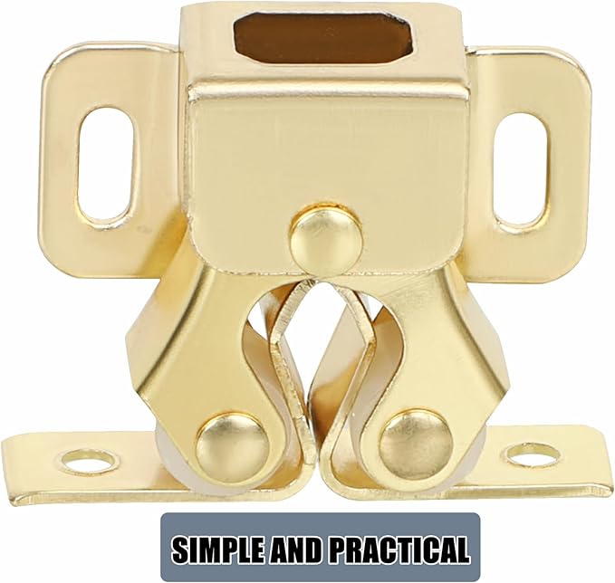 Alise Cabinet Door Latch,Cupboard Closet Doors Catch Closer Double Ball Roller Latches,Cold Rolled Steel Gold Finish CA1000G-12P(Pack of 12)-CubbioJoy