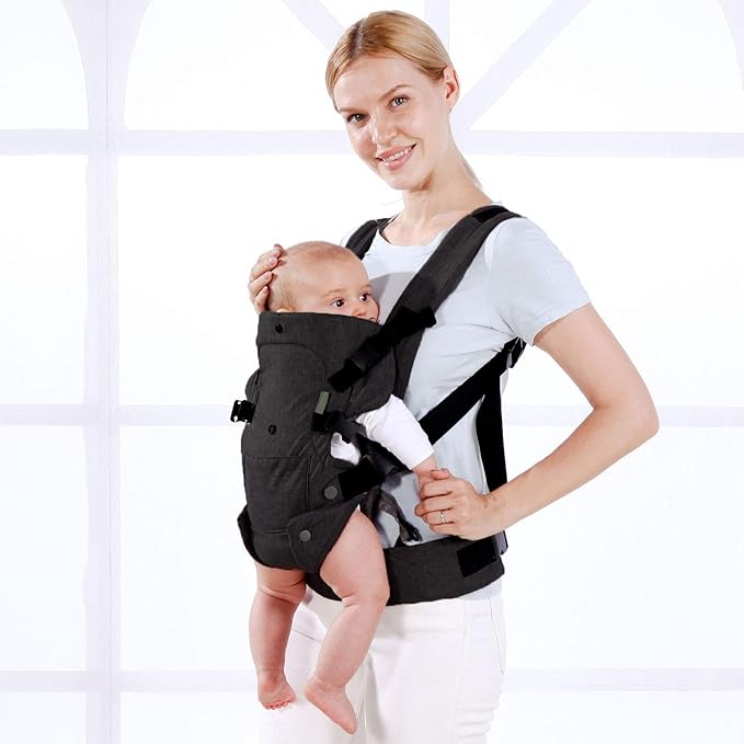 Baby Carrier Wrap,Baby Carriers Newborn to Toddler,Cozy Baby Holder Carrier Lightweight,Adjustable Baby Sling Support for Infant 7-45lbs Girl and Boy,Front Back All Positions,Shower Gift-Black-CubbioJoy