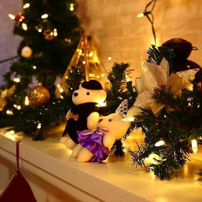 Brizled 4 Pack LED Christmas Lights, 100 LED 33ft Christmas String Lights, 120V UL Certified Connectable Xmas Tree Light Mini Xmas Light for Home Tree Patio Indoor and Outdoor Decorations, Warm White-CubbioJoy