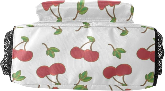 Cherry Pattern Custom Kids Backpack 16.5 Inch for Boy Girl, Personalized Waterproof Child School Travel Bag with Name-CubbioJoy