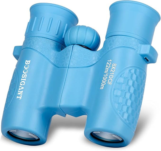 Binoculars for Kids 8x21, Gift for 3-12 Years Boys & Girls, Compact Kids Binoculars High-Resolution Shockproof Mini Binoculars for Bird Watching, Hiking, Camping, Travel Blue 301-CubbioJoy