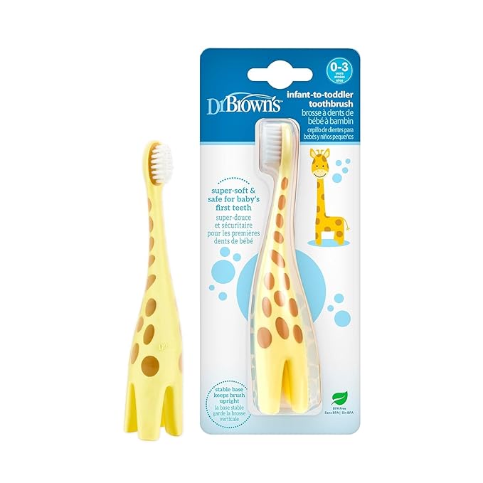 Dr. Brown's Infant-to-Toddler Toothbrush, Giraffe-CubbioJoy
