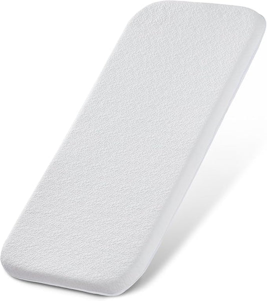 ANGELBLISS Bassinet Mattress Topper, Gel Memory Foam Mattress with Removable Cover Fit for Cradle and Moses Basket (32" x 16"), Waterproof Breathable Soft Bassinet Mattress-CubbioJoy