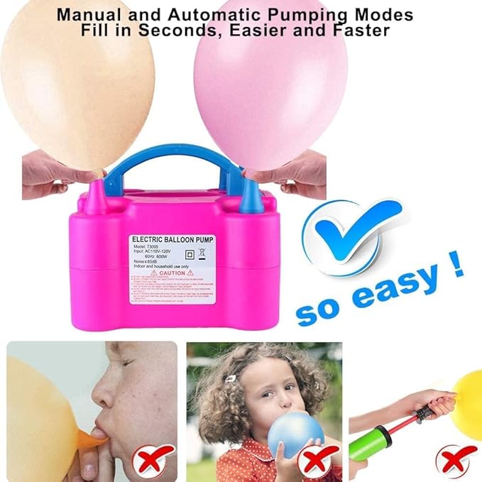 Balloon Pump 600W 110V Electric Balloon Pump Portable Electric Inflator Balloon Air Pump-2 Tying Tools Balloon Blower for Party Decoration-CubbioJoy