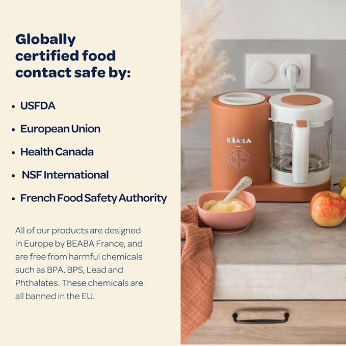 BEABA Babycook Neo Baby Food Maker | Non-Toxic Glass & Stainless Steel | Trusted by Celebrity Moms | Sustainable Baby Food Processor | Global Leader | 34 Servings in 20 Mins-CubbioJoy