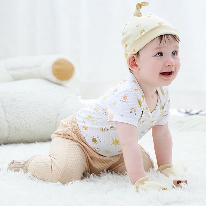 Baby Hats Mittens and Socks Set Cotton Newborn Hat Beanie Soft Infant Girls Boys Caps Gloves 0-6 month-CubbioJoy