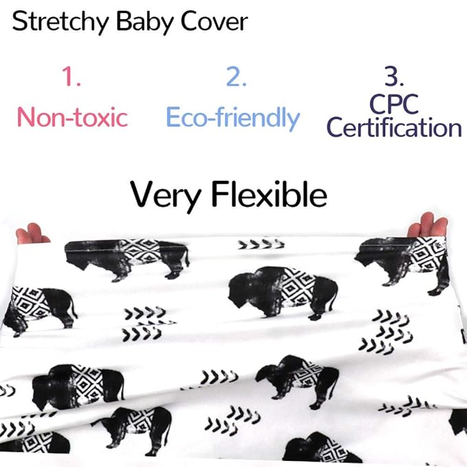 Buffalo Car seat Canopy for Babies, Car Seat Cover for Boys Girls, CarSeat Canopies for Newborn, Multiuse - Nursing Breastfeeding Covers, Shopping Cart/High Chair/Stroller Covers, Soft Breathable-CubbioJoy