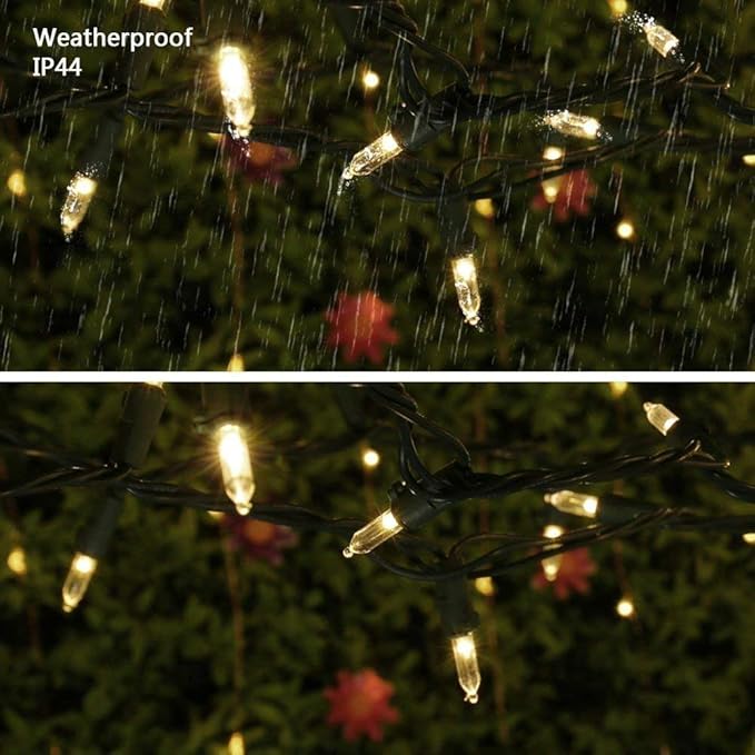 Brizled Christmas Lights Warm White, 2 Pack 33ft 100 LED Christmas String Lights, 120V UL Certified Connectable Xmas Tree Lighting Mini Xmas Light Set for Holiday Tree Home Party Indoor Outdoor Decor-CubbioJoy