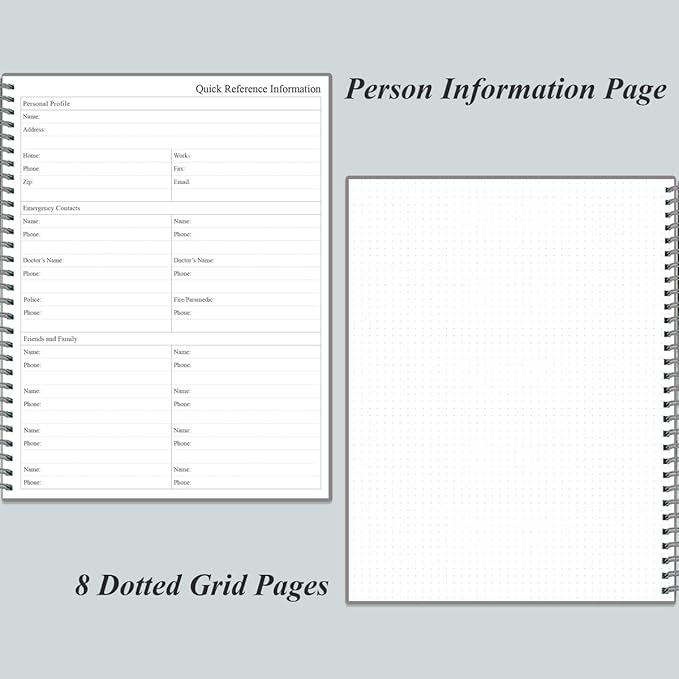 Daily Planner Undated - A4 To Do List Notebook Hourly Schedules, Spiral Appointment Planner for Women and Men,PVC Hardcover, Inner Pocket, Elastic Closure, 8.5" x 11", Grey-CubbioJoy