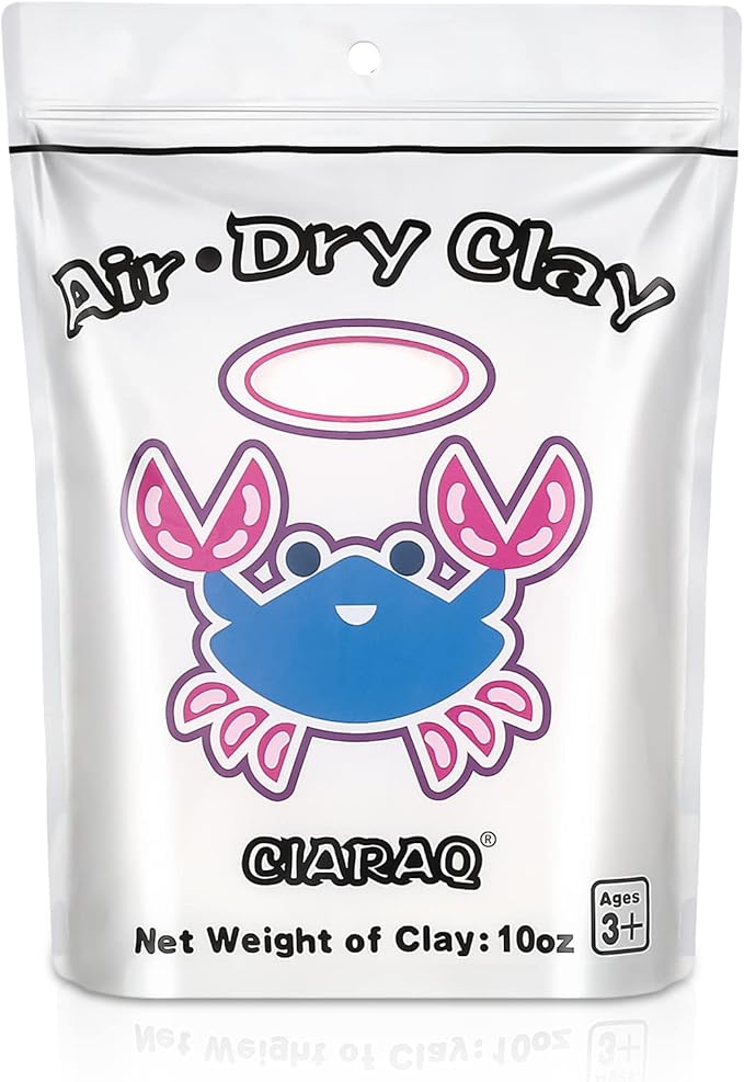 CiaraQ White Air Dry Clay, DIY Modeling Clay, Easy to Use for Children and Artists. 10 oz/Bag-CubbioJoy