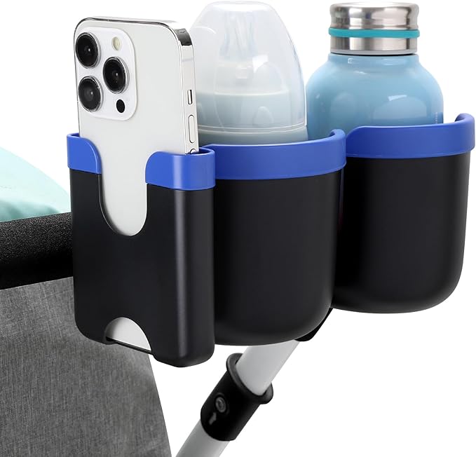 Accmor Stroller Cup Holder with Phone Holder, Bike Cup Holder, Universal Cup Holder for Uppababy Nuna Doona Strollers, 2-in-1 Cup Phone Holder for Stroller, Bike, Wheelchair, Walker, Scooter-CubbioJoy
