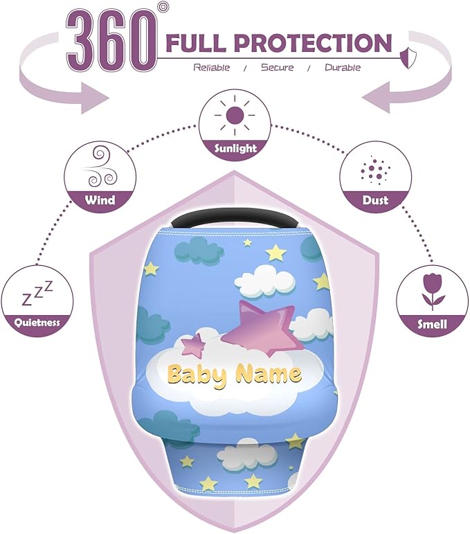 Baby Car Seat Stroller Cover Nursing Cover New Mom Breastfeeding Scarf Soft Stretchy Infant Carrier Cover Car Canopy Coverage-CubbioJoy
