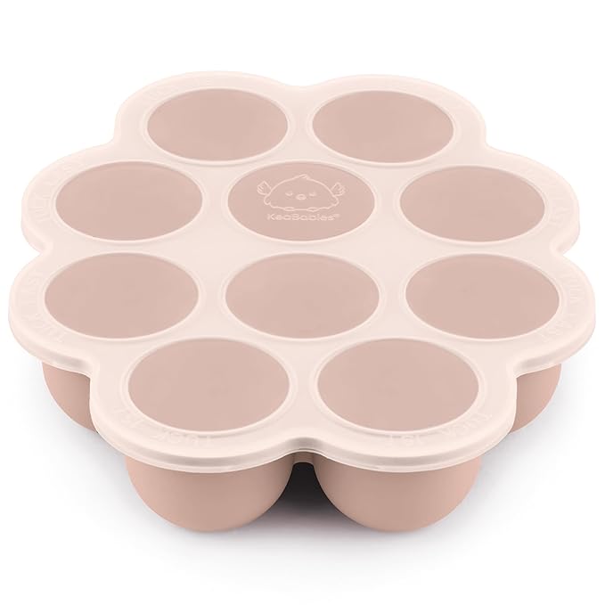KeaBabies Silicone Food Freezer Trays with Lid, 2oz x 10 Pods Baby Food Storage Containers, Easy Puree Meal Prep, Breast Milk Silicone Freezer Molds, Dishwasher,Microwave Safe,BPA-Free Tray(Dusk)-CubbioJoy