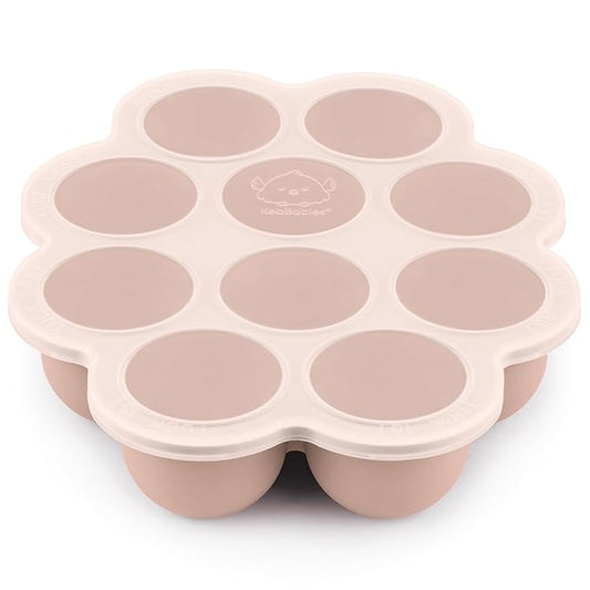 KeaBabies Silicone Food Freezer Trays with Lid, 2oz x 10 Pods Baby Food Storage Containers, Easy Puree Meal Prep, Breast Milk Silicone Freezer Molds, Dishwasher,Microwave Safe,BPA-Free Tray(Dusk)-CubbioJoy