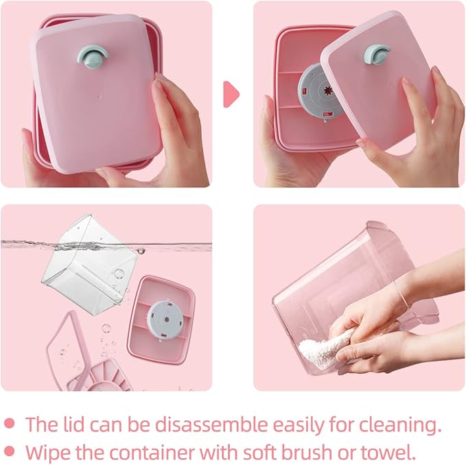 Ankou Formula Container - 1700ml Airtight Formula Dispenser One Button Handy Milk Powder Container BPA-Free Storage Containers with Scoop and Scraper Transparent 730g-CubbioJoy