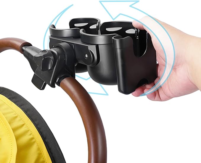 Baby Stroller Cup Holder with Phone Holder, 3-in-1 Bottle Holder, 360 Removable Degrees Rotation Drink Holder for Wheelchair, Stroller, Bike, Walker, Scooter, Bicycle, Uppababy, Nuna, Bugaboo, Doona.-CubbioJoy