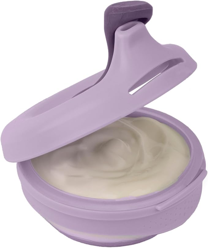 b.box Fill + Feed (Peony) | Reusable Baby Food Pouch | For Babies & Toddlers 4m+ | Silicone/Nylon Pouch, BPA-Free Lid | Dishwasher & Microwave Safe | 110mL (3.7oz, ½ Cup) Capacity-CubbioJoy