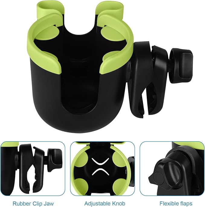 Accmor Stroller Cup Holder with Phone Holder, Bike Cup Holder, Universal Cup Holder for Uppababy Nuna Doona Strollers, 2-in-1 Cup Phone Holder for Stroller, Bike, Wheelchair, Walker, Scooter-CubbioJoy