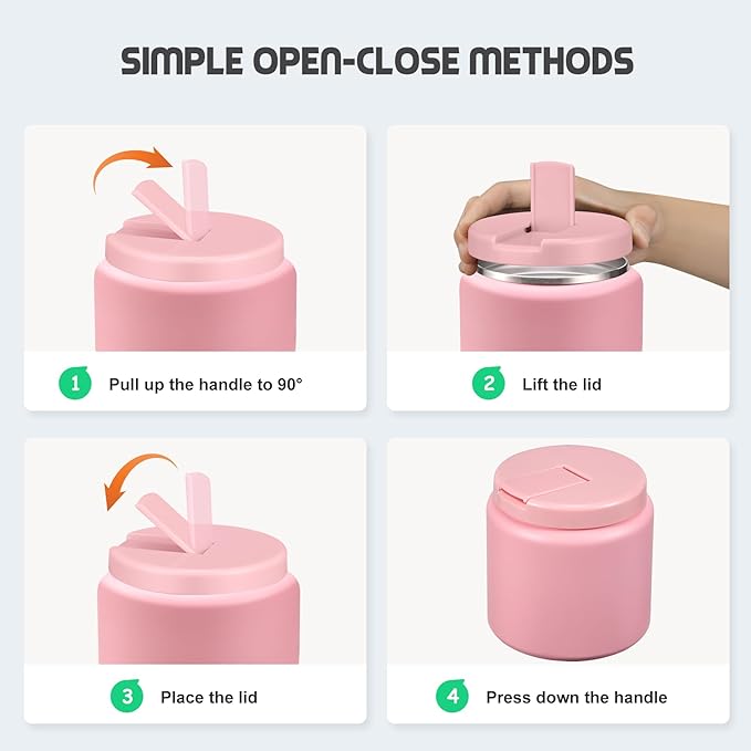 26oz Soup Thermo for Hot Food Kids with Buckle Lid Insulated Vacuum Food Jar Wide Mouth Leakproof Stainless Steel Lunch Container (Pink)-CubbioJoy