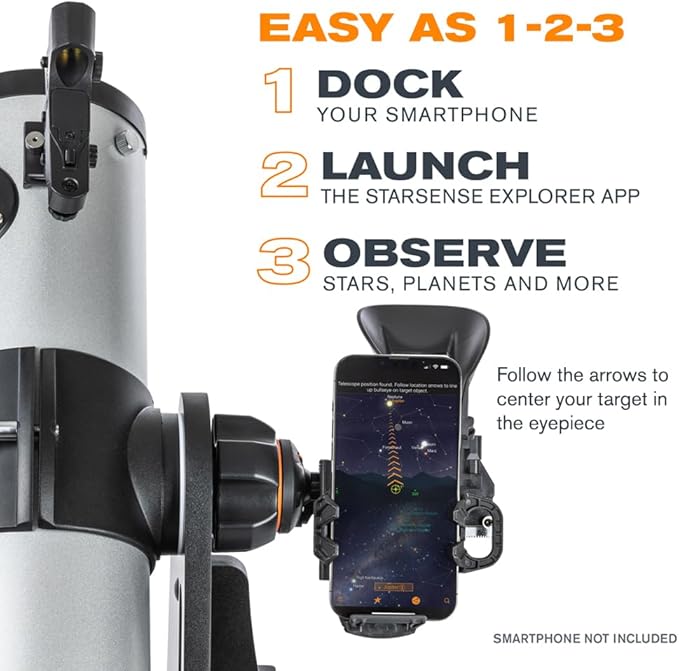 Celestron StarSense Explorer 114AZ App-Enabled Telescope – 114mm Tabletop Dobsonian with Smartphone Dock & StarSense App – iPhone & Android Compatible – Easy-to-Use for Beginners-CubbioJoy