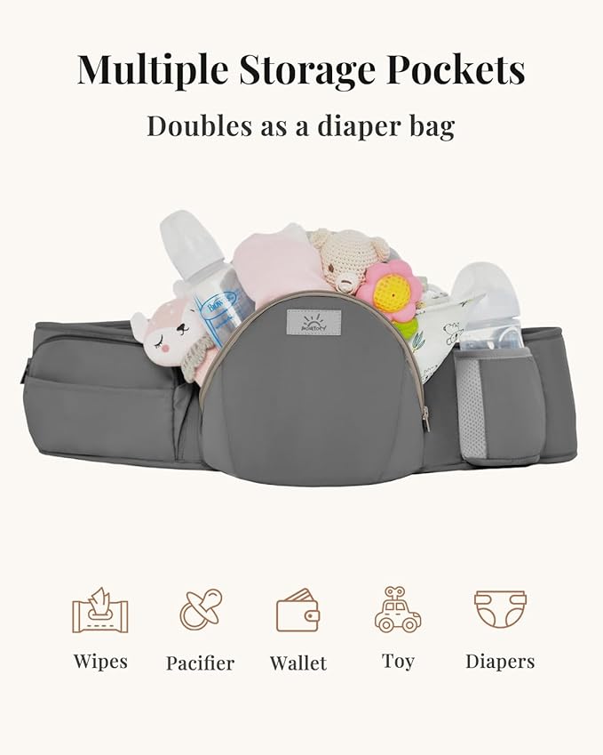 Baby Carrier Pro, MOMTORY Safety-Certified 6-in-1 Ultra Storage Baby Carrier Newborn to Toddler, Detachable Baby Holder Carrier with Hip Seat, Ergonomic Cozy Baby Front and Back Carrier for 7-50lbs-CubbioJoy