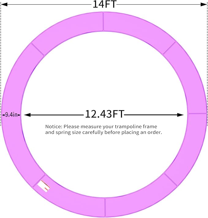 16FT/15FT/14FT/12FT/10FT Trampoline Safety Pad Replacement, Round Trampoline Spring Protection Cover, Fits 16FT/15FT/14FT/12FT/10FT Frames, Water-Resistant Trampoline Accessories-CubbioJoy
