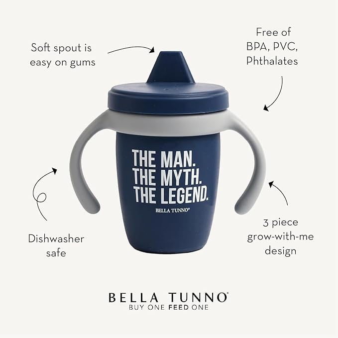 Bella Tunno Sippy Cup, Silicone Training Cup with Transition Handles for Infants, Toddlers & Kids, Babies 6-12 Months & Toddlers 1-3 Years, Boys & Girls, Oops I Dropped It Again, 8 oz-CubbioJoy
